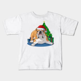 English Bulldog Merry Christmas Kids T-Shirt